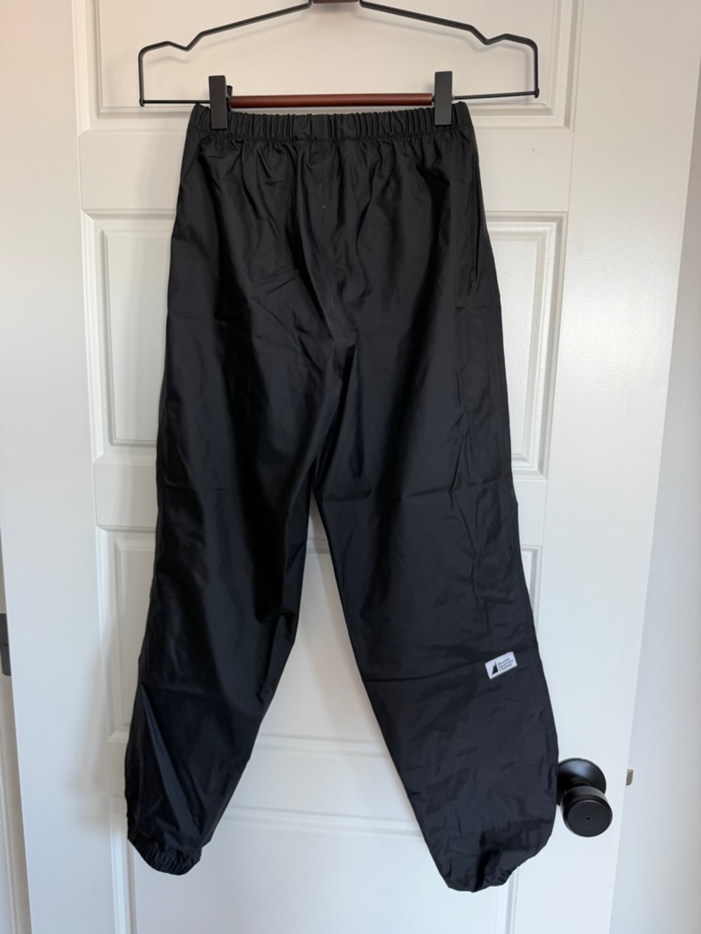 MEC Black Elastic-Waist Youth Rain / Waterproof Shell Pants